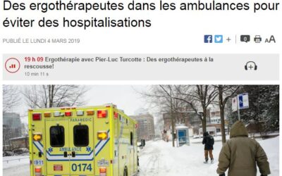Des ergothérapeutes dans les ambulances